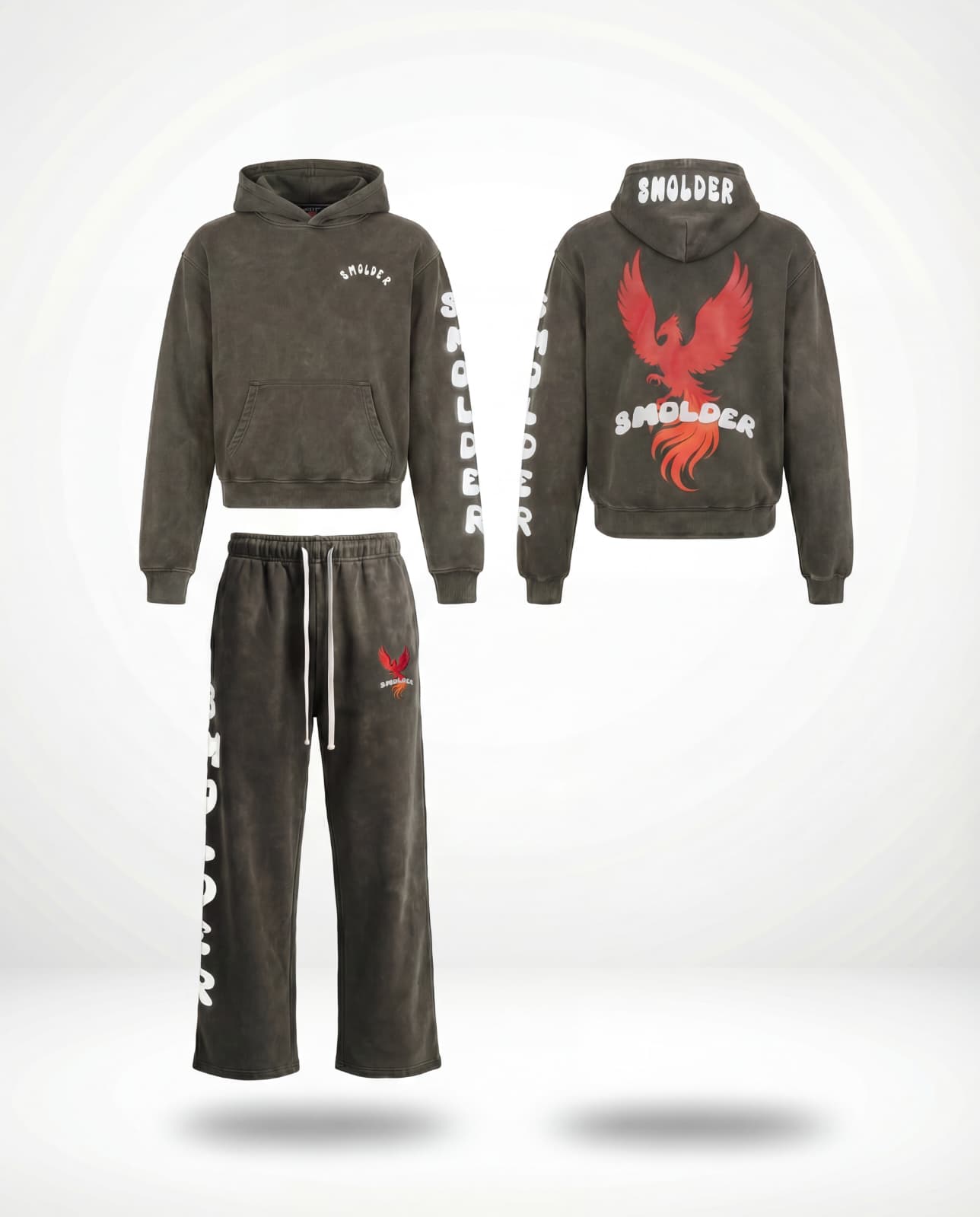 Acid wash premium sweatsuit (Gray)